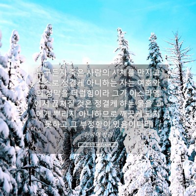 Picture 05 - 민수기 19:13 KOR - 누구든지 죽은 사람의 시체를 만지고 - Bible Verse Picture