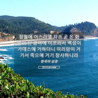 Picture 05 - 민수기 20:1 KOR - 정월에 이스라엘 자손 곧 온 회중이 - Bible Verse Picture