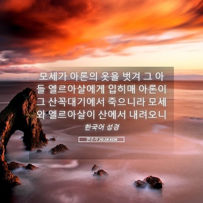 Picture 05 - 민수기 20:28 KOR - 모세가 아론의 옷을 벗겨 그 아들 - Bible Verse Picture