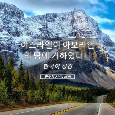 Picture 05 - 민수기 21:31 KOR - 이스라엘이 아모리인의 땅에 - Bible Verse Picture