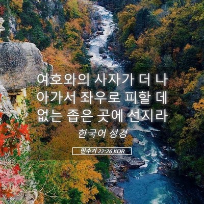 Picture 05 - 민수기 22:26 KOR - 여호와의 사자가 더 나아가서 좌우로 - Bible Verse Picture