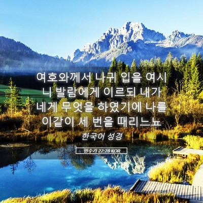 Picture 05 - 민수기 22:28 KOR - 여호와께서 나귀 입을 여시니 - Bible Verse Picture