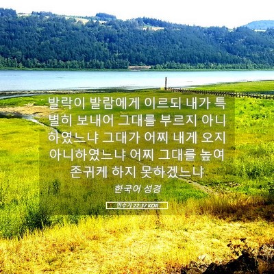 Picture 05 - 민수기 22:37 KOR - 발락이 발람에게 이르되 내가 특별히 - Bible Verse Picture