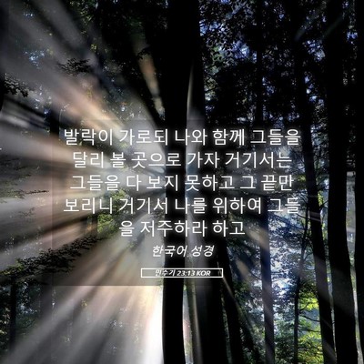 Picture 05 - 민수기 23:13 KOR - 발락이 가로되 나와 함께 그들을 - Bible Verse Picture