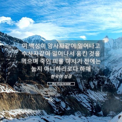Picture 05 - 민수기 23:24 KOR - 이 백성이 암사자같이 일어나고 - Bible Verse Picture