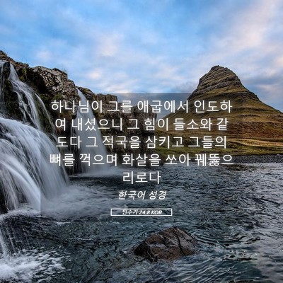 Picture 05 - 민수기 24:8 KOR - 하나님이 그를 애굽에서 인도하여 - Bible Verse Picture
