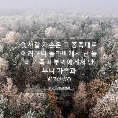 Picture 05 - 민수기 26:23 KOR - 잇사갈 자손은 그 종족대로 이러하니 - Bible Verse Picture