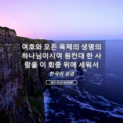 Picture 05 - 민수기 27:16 KOR - 여호와 모든 육체의 생명의 - Bible Verse Picture