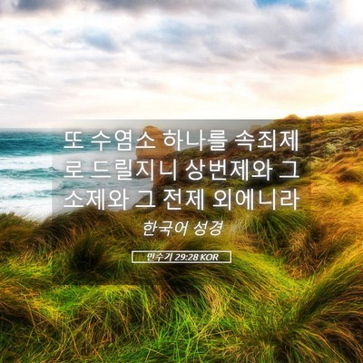 Picture 05 - 민수기 29:28 KOR - 또 수염소 하나를 속죄제로 드릴지니 - Bible Verse Picture