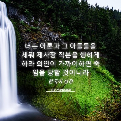 Picture 05 - 민수기 3:10 KOR - 너는 아론과 그 아들들을 세워 - Bible Verse Picture
