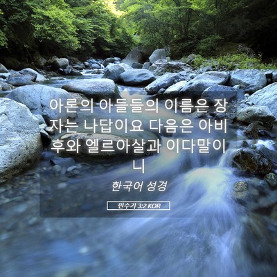 Picture 05 - 민수기 3:2 KOR - 아론의 아들들의 이름은 장자는 - Bible Verse Picture