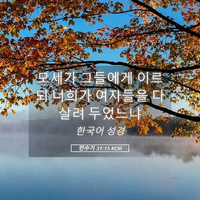 Picture 05 - 민수기 31:15 KOR - 모세가 그들에게 이르되 너희가 - Bible Verse Picture