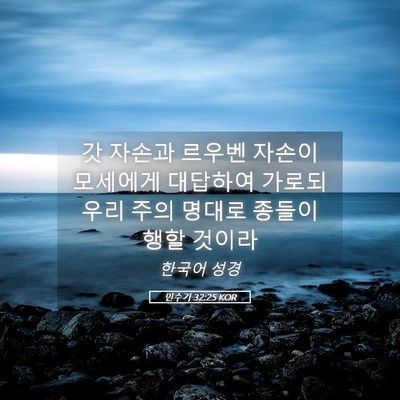 Picture 05 - 민수기 32:25 KOR - 갓 자손과 르우벤 자손이 모세에게 - Bible Verse Picture