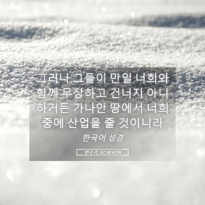 Picture 05 - 민수기 32:30 KOR - 그러나 그들이 만일 너희와 함께 - Bible Verse Picture