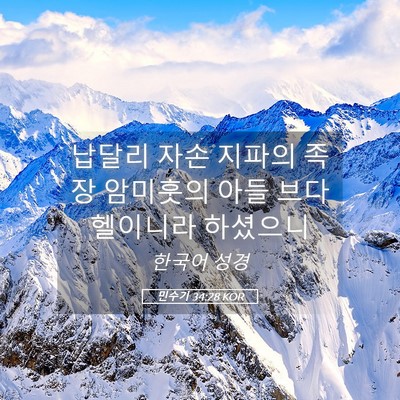 Picture 05 - 민수기 34:28 KOR - 납달리 자손 지파의 족장 암미훗의 - Bible Verse Picture