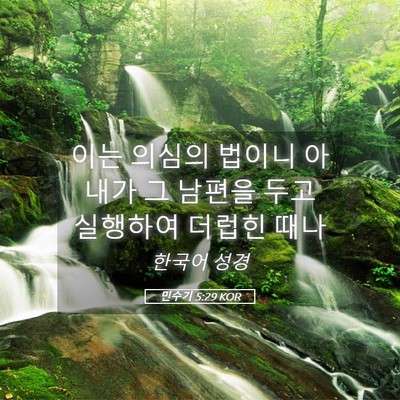 Picture 05 - 민수기 5:29 KOR - 이는 의심의 법이니 아내가 그 - Bible Verse Picture
