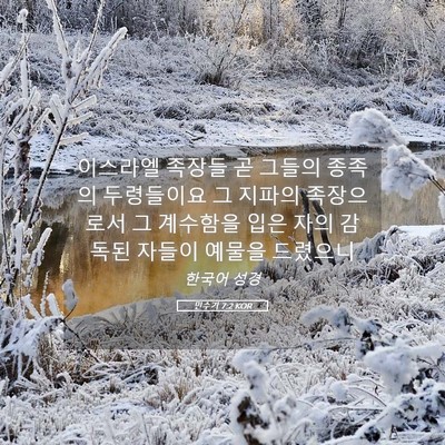 Picture 05 - 민수기 7:2 KOR - 이스라엘 족장들 곧 그들의 종족의 - Bible Verse Picture