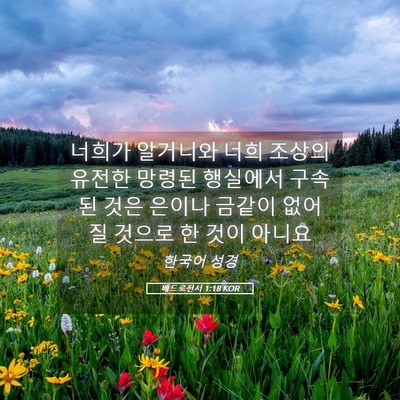 Picture 05 - 베드로전서 1:18 KOR - 너희가 알거니와 너희 조상의 유전한 - Bible Verse Picture