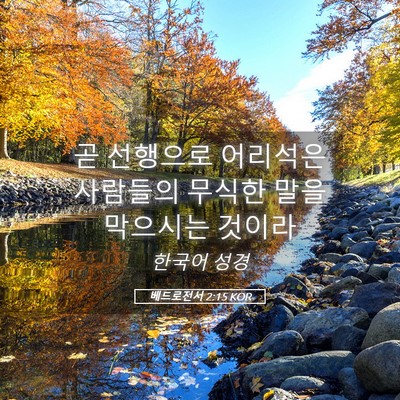 Picture 05 - 베드로전서 2:15 KOR - 곧 선행으로 어리석은 사람들의 - Bible Verse Picture