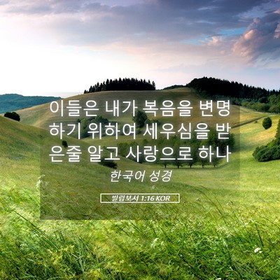 Picture 05 - 빌립보서 1:16 KOR - 이들은 내가 복음을 변명하기 위하여 - Bible Verse Picture