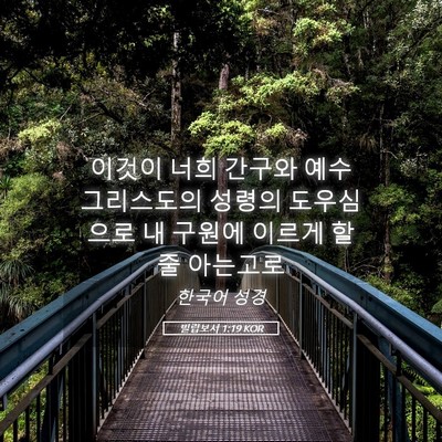 Picture 05 - 빌립보서 1:19 KOR - 이것이 너희 간구와 예수 그리스도의 - Bible Verse Picture