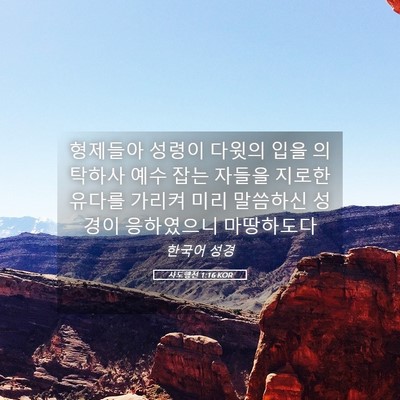 Picture 05 - 사도행전 1:16 KOR - 형제들아 성령이 다윗의 입을 - Bible Verse Picture