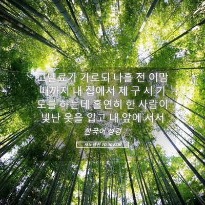 Picture 05 - 사도행전 10:30 KOR - 고넬료가 가로되 나흘 전 이맘때까지 - Bible Verse Picture