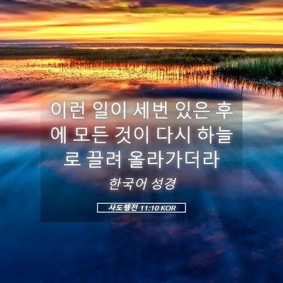 Picture 05 - 사도행전 11:10 KOR - 이런 일이 세번 있은 후에 모든 것이 - Bible Verse Picture