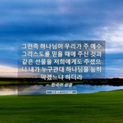 Picture 05 - 사도행전 11:17 KOR - 그런즉 하나님이 우리가 주 예수 - Bible Verse Picture