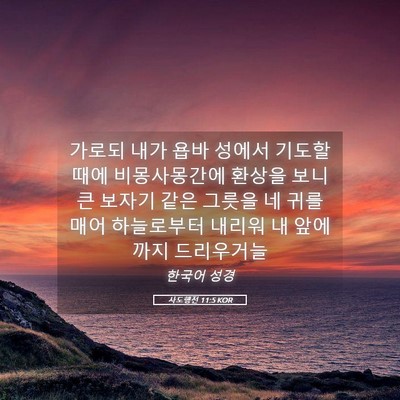 Picture 05 - 사도행전 11:5 KOR - 가로되 내가 욥바 성에서 기도할 - Bible Verse Picture