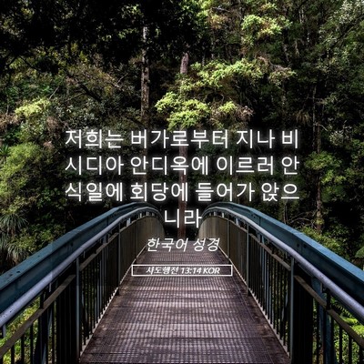 Picture 05 - 사도행전 13:14 KOR - 저희는 버가로부터 지나 비시디아 - Bible Verse Picture