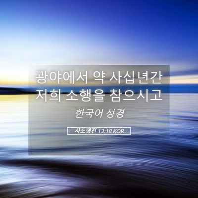 Picture 05 - 사도행전 13:18 KOR - 광야에서 약 사십년간 저희 소행을 - Bible Verse Picture