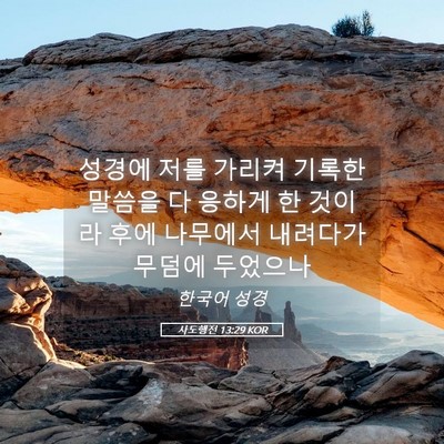 Picture 05 - 사도행전 13:29 KOR - 성경에 저를 가리켜 기록한 말씀을 - Bible Verse Picture