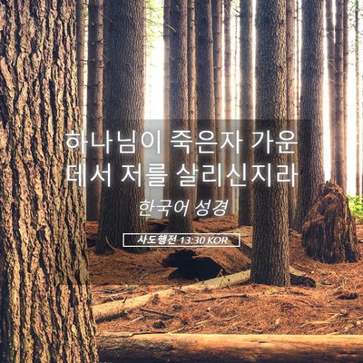 Picture 05 - 사도행전 13:30 KOR - 하나님이 죽은자 가운데서 저를 - Bible Verse Picture