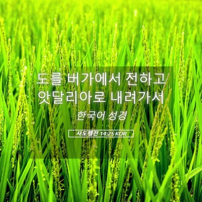 Picture 05 - 사도행전 14:25 KOR - 도를 버가에서 전하고 앗달리아로 - Bible Verse Picture