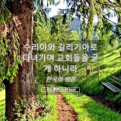 Picture 05 - 사도행전 15:41 KOR - 수리아와 길리기아로 다녀가며 - Bible Verse Picture