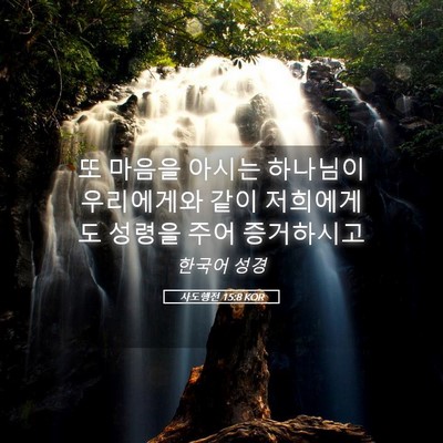 Picture 05 - 사도행전 15:8 KOR - 또 마음을 아시는 하나님이 - Bible Verse Picture