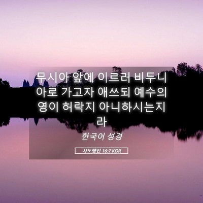 Picture 05 - 사도행전 16:7 KOR - 무시아 앞에 이르러 비두니아로 - Bible Verse Picture
