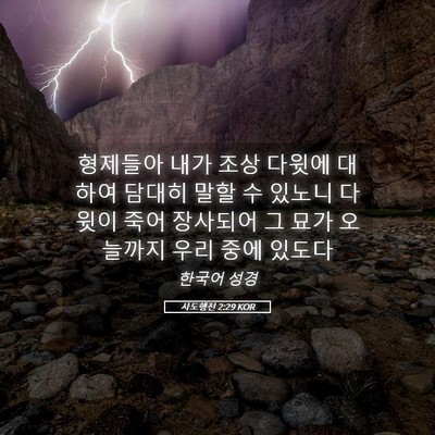 Picture 05 - 사도행전 2:29 KOR - 형제들아 내가 조상 다윗에 대하여 - Bible Verse Picture