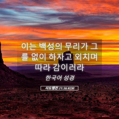 Picture 05 - 사도행전 21:36 KOR - 이는 백성의 무리가 그를 없이 - Bible Verse Picture