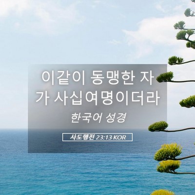 Picture 05 - 사도행전 23:13 KOR - 이같이 동맹한 자가 - Bible Verse Picture
