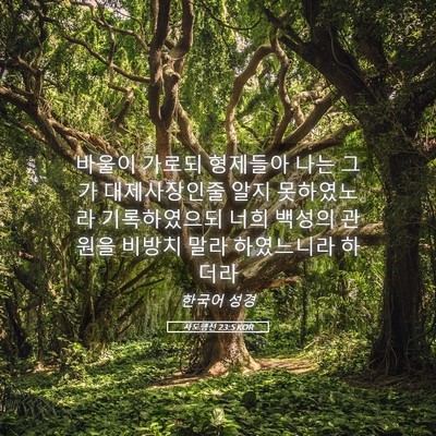 Picture 05 - 사도행전 23:5 KOR - 바울이 가로되 형제들아 나는 그가 - Bible Verse Picture