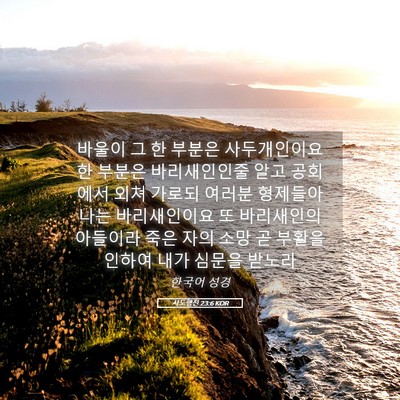 Picture 05 - 사도행전 23:6 KOR - 바울이 그 한 부분은 사두개인이요 - Bible Verse Picture