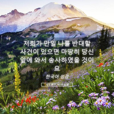 Picture 05 - 사도행전 24:19 KOR - 저희가 만일 나를 반대할 사건이 - Bible Verse Picture