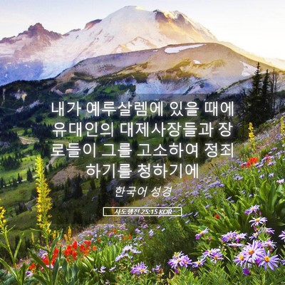 Picture 05 - 사도행전 25:15 KOR - 내가 예루살렘에 있을 때에 유대인의 - Bible Verse Picture