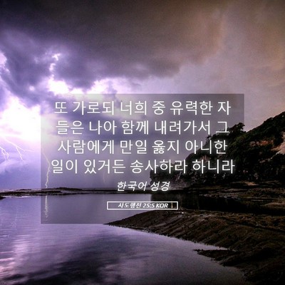 Picture 05 - 사도행전 25:5 KOR - 또 가로되 너희 중 유력한 자들은 - Bible Verse Picture