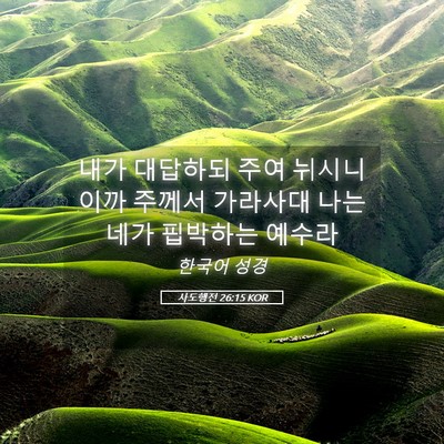 Picture 05 - 사도행전 26:15 KOR - 내가 대답하되 주여 뉘시니이까 - Bible Verse Picture