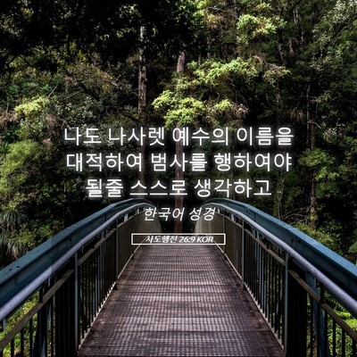 Picture 05 - 사도행전 26:9 KOR - 나도 나사렛 예수의 이름을 대적하여 - Bible Verse Picture