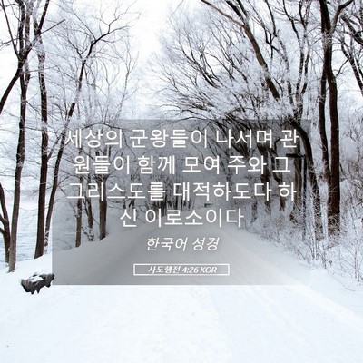 Picture 05 - 사도행전 4:26 KOR - 세상의 군왕들이 나서며 관원들이 - Bible Verse Picture