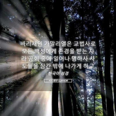 Picture 05 - 사도행전 5:34 KOR - 바리새인 가말리엘은 교법사로 모든 - Bible Verse Picture